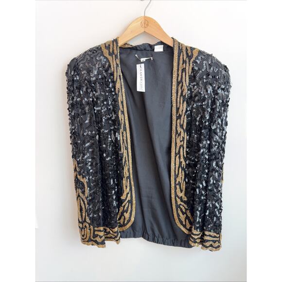 Michael Jackson’s Victory Tour Sequin Vintage Gold and Black Beaded Jacket M